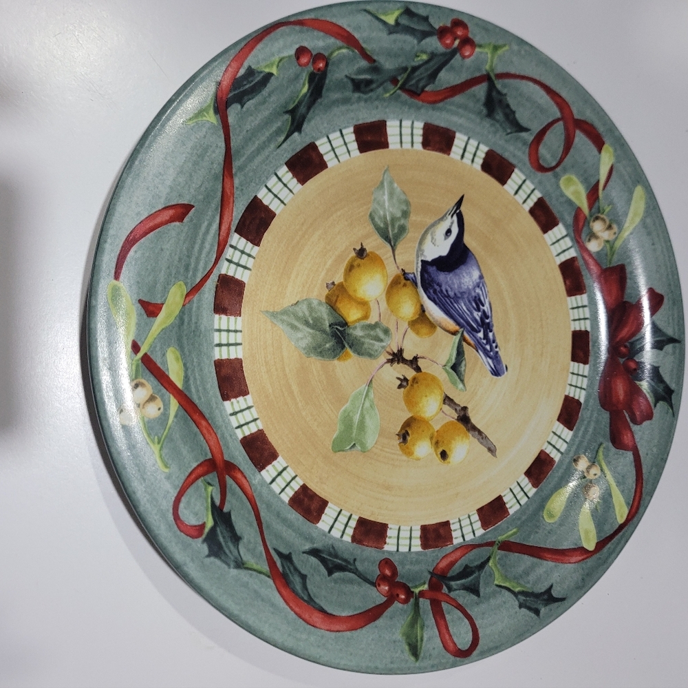 4 Lenox Pattern Winter Greetings Everyday Dinner Plates - Picture 7 of 9